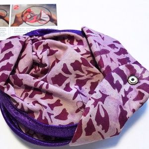 Indonesian Folding Recycled Hand Fan Purple